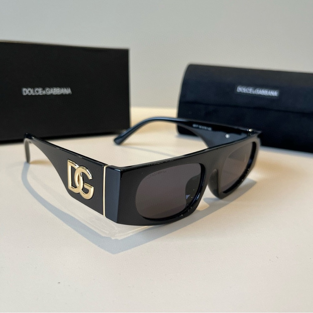 Dolce & Gabbana Black Sunglasses with Silver Logo